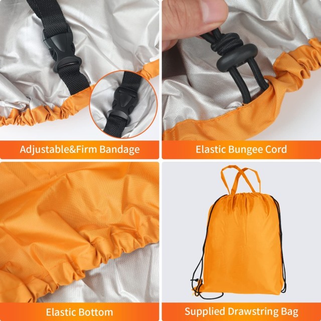 7.8-18ft Waterproof Kayak Canoe Cover-Storage Dust Cover UV Protection Sunblock Shield for Fishing Boat /Kayak / Canoe 7 Sizes Orange