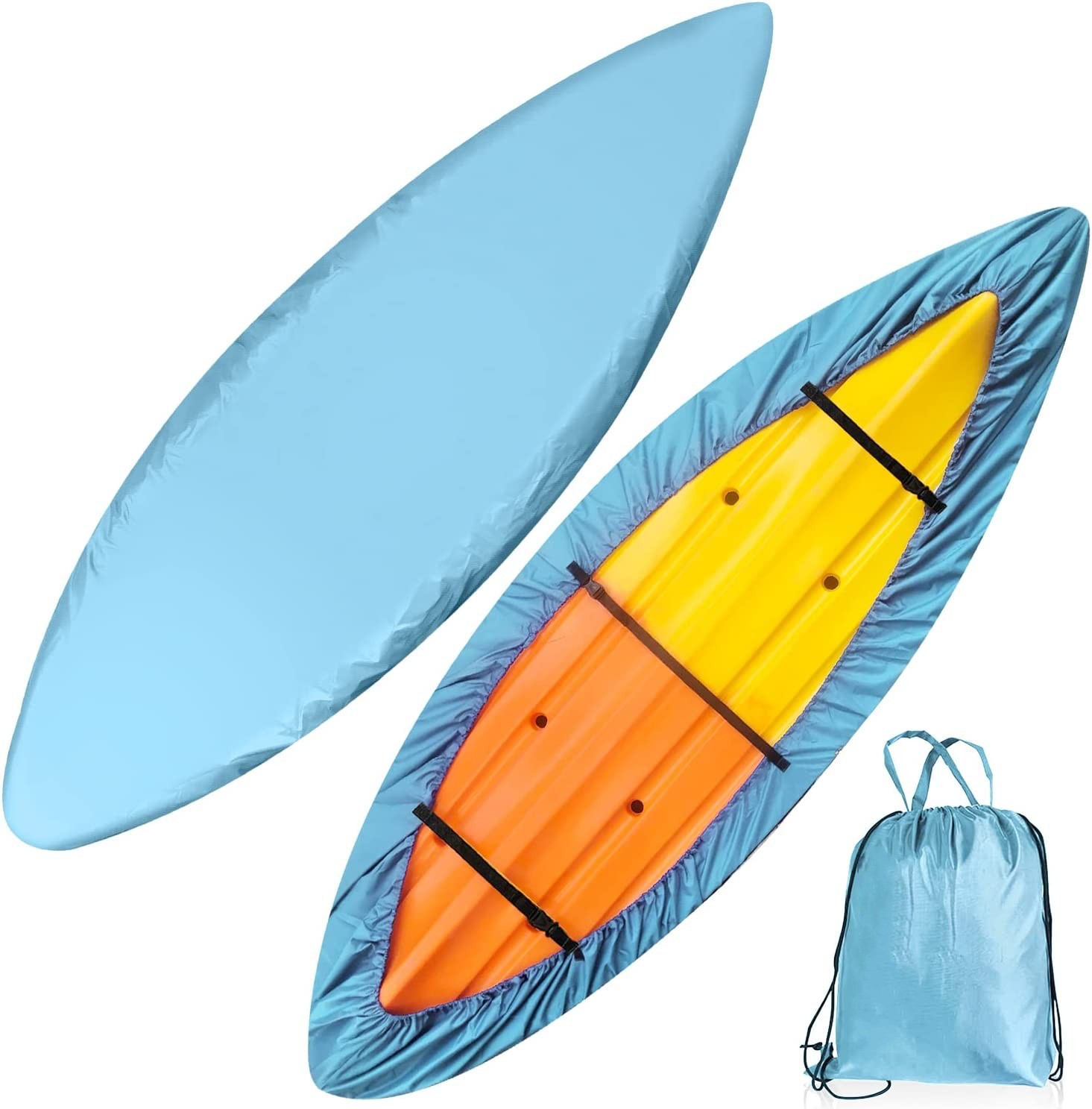 7.8-18ft Waterproof Kayak Canoe Cover-Storage Dust Cover UV Protection Sunblock Shield for Fishing Boat /Kayak / Canoe 7 Sizes Baby Blue