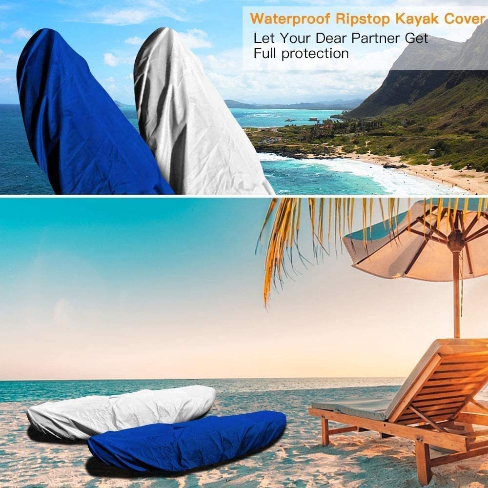 7.8-18ft Waterproof Kayak Canoe Cover-Storage Dust Cover UV Protection Sunblock Shield for Fishing Boat /Kayak / Canoe 7 Sizes Grey