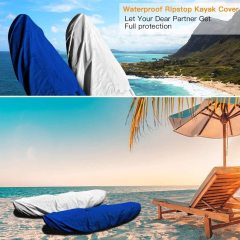 7.8-18ft Waterproof Kayak Canoe Cover-Storage Dust Cover UV Protection Sunblock Shield for Fishing Boat /Kayak / Canoe 7 Sizes Blue