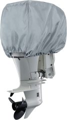 Outboard Motor Cover - Waterproof 600D Heavy Duty Boat Engine Hood Covers - Fit for Motor from 25HP up to 300 HP, Grey