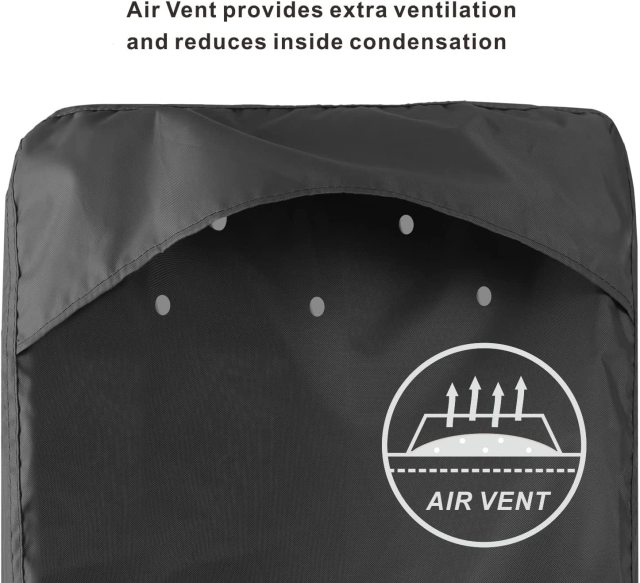 Outboard Motor Cover - Waterproof 600D Heavy Duty Boat Engine Hood Covers - Fit for Motor from 25HP up to 300 HP, Black