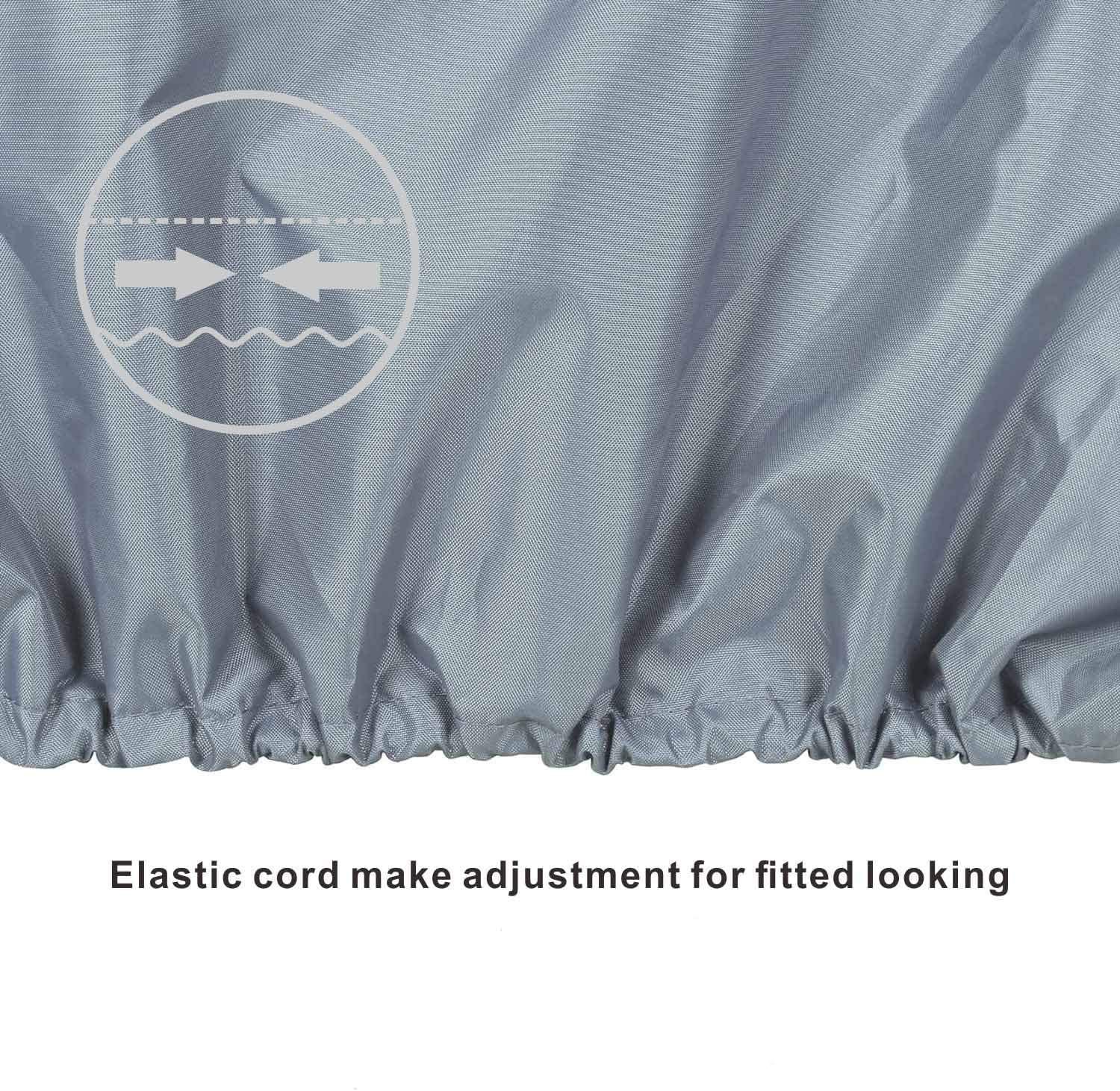 Outboard Motor Cover - Waterproof 600D Heavy Duty Boat Engine Hood Covers - Fit for Motor from 25HP up to 300 HP, Grey