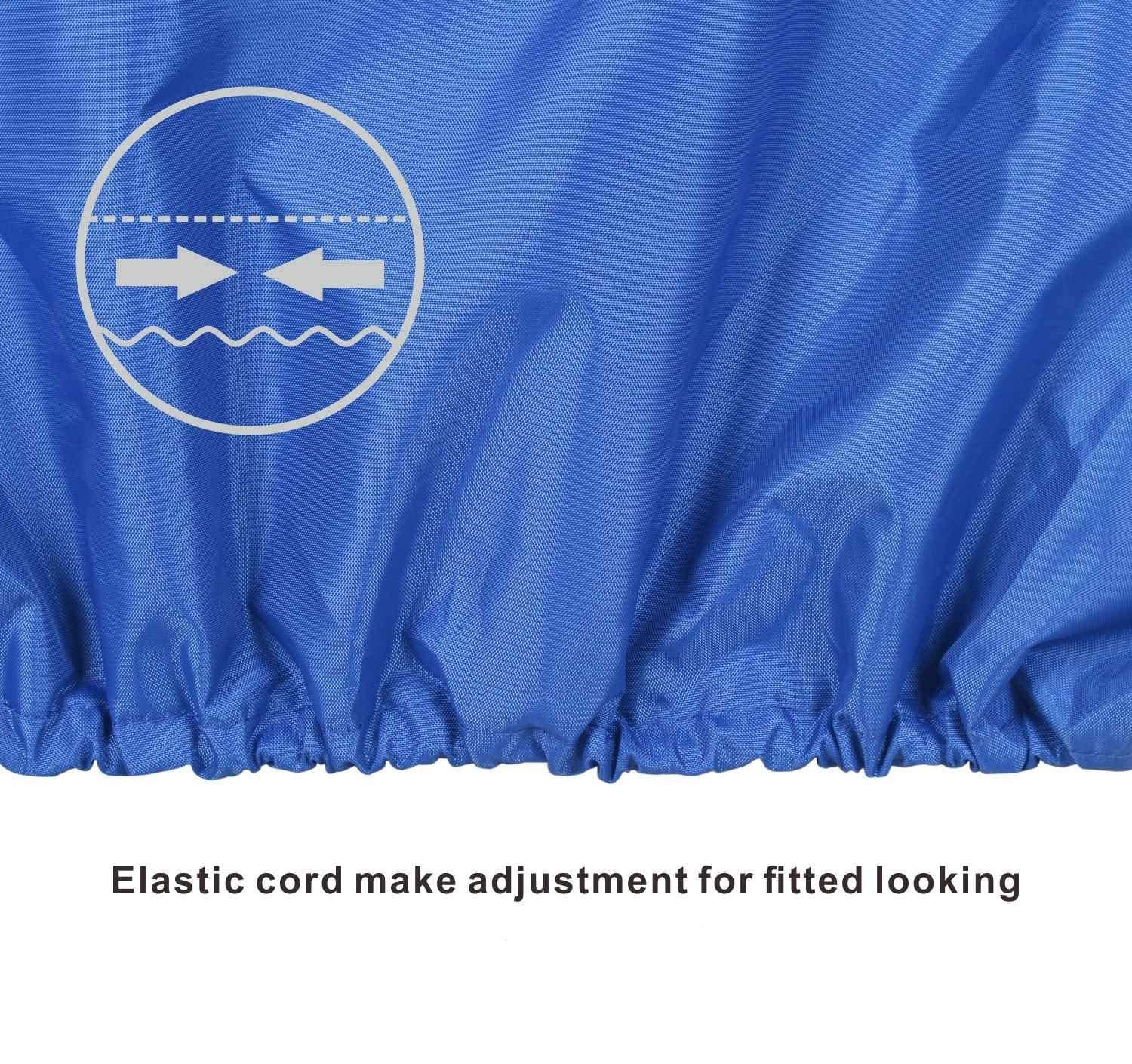 Outboard Motor Cover - Waterproof 600D Heavy Duty Boat Engine Hood Covers - Fit for Motor from 25HP up to 300 HP, Blue