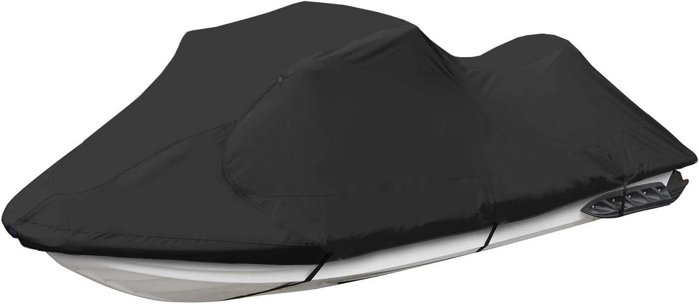 Jet Ski Cover, Waterproof Marine Grade 600D Heavy Duty Polyester PWC Cover Six Sizes Black Color