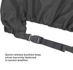 Outboard Motor Cover - Waterproof 600D Heavy Duty Boat Engine Hood Covers - Fit for Motor from 25HP up to 300 HP, Black