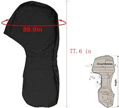 Boat Motor Covers, Full Outboard Motor Cover with 420D Heavy Duty Oxford Fabric Extra PVC Coating, Water Resistant Outboard Engine Covers Fit for Motor 100-300 HP