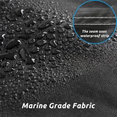 Boat Cover, Heavy Duty Waterproof Trailerable Boat Cover, UV Resistant Marine Grade Outboard Cover Compatible for Bass Boat, Fits Bayliner Tri-Hull V-Hull Fishing Runabout Boat, Black