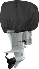 Outboard Motor Cover - Waterproof 600D Heavy Duty Boat Engine Hood Covers - Fit for Motor from 25HP up to 300 HP, Black