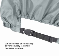 Outboard Motor Cover - Waterproof 600D Heavy Duty Boat Engine Hood Covers - Fit for Motor from 25HP up to 300 HP, Grey
