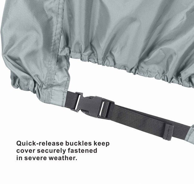 Outboard Motor Cover - Waterproof 600D Heavy Duty Boat Engine Hood Covers - Fit for Motor from 25HP up to 300 HP, Grey