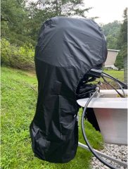 Boat Motor Covers, Full Outboard Motor Cover with 420D Heavy Duty Oxford Fabric Extra PVC Coating, Water Resistant Outboard Engine Covers Fit for Motor 100-300 HP
