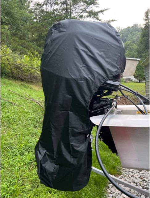 Boat Motor Covers, Full Outboard Motor Cover with 420D Heavy Duty Oxford Fabric Extra PVC Coating, Water Resistant Outboard Engine Covers Fit for Motor 100-300 HP