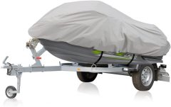 Jet Ski Cover, Waterproof Marine Grade 600D Heavy Duty Polyester PWC Cover Six Sizes Grey Color