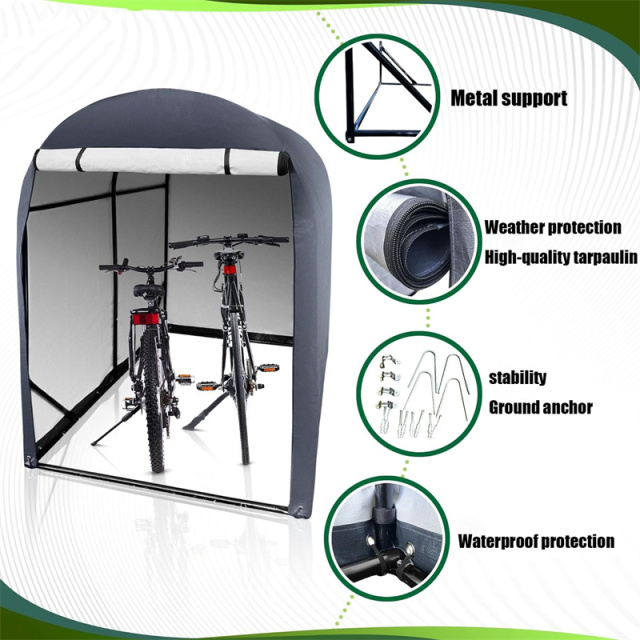 Canopy Shelter with Roll-up Zipper Door for Bike Motorcycle