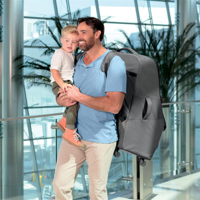 Grey Car Seat Backpack Travel Bag