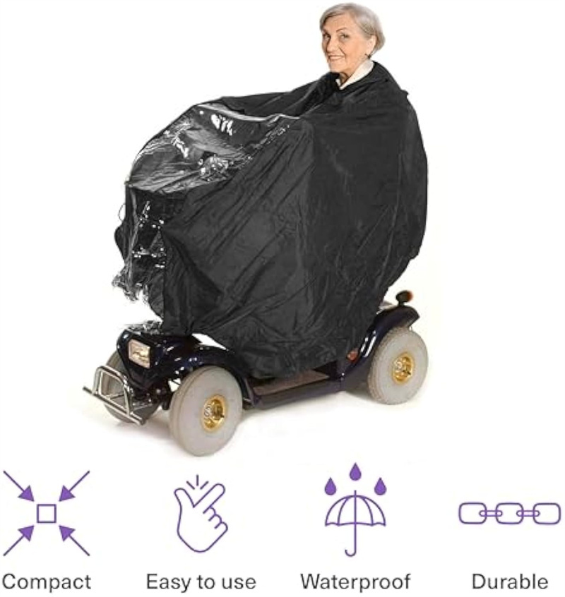 Full Body Mobility Scooter Hooded Poncho Cover