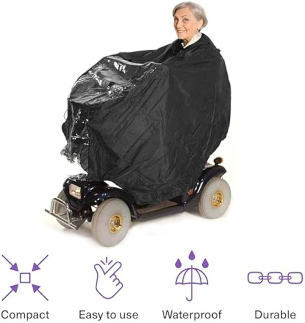 Full Body Mobility Scooter Hooded Poncho Cover