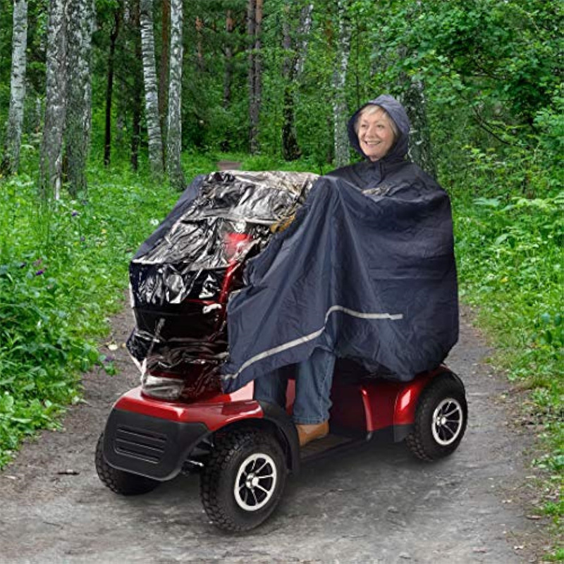 Full Body Mobility Scooter Hooded Poncho Cover