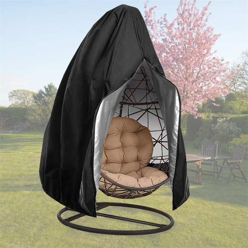 Durable Patio Hanging Chair Cover Waterproof Heavy Duty Wicker Egg Swing Chair Covers with Zipper