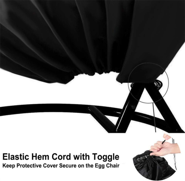 Durable Patio Hanging Chair Cover Waterproof Heavy Duty Wicker Egg Swing Chair Covers with Zipper