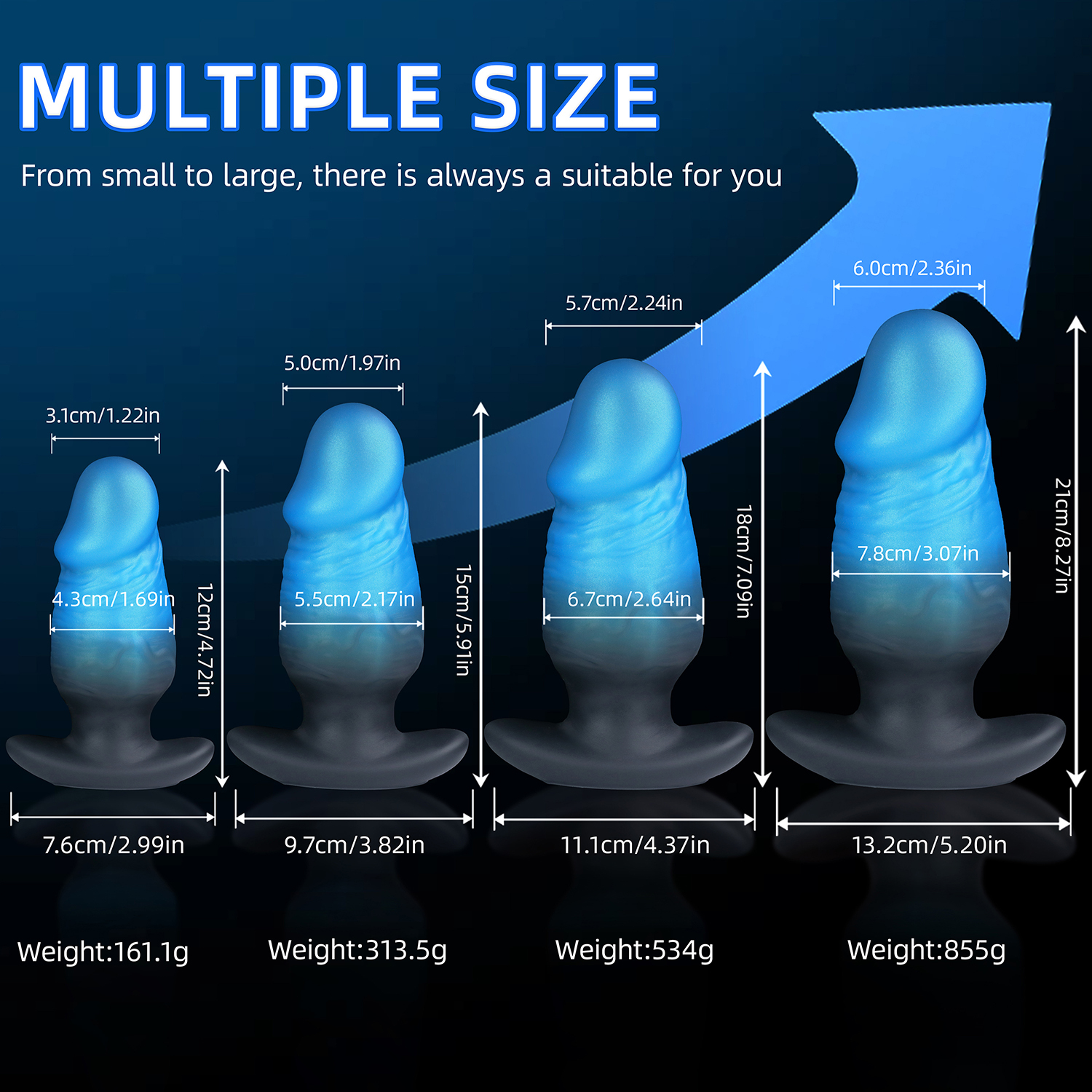 Multi Size Wearable Simulation Penis Anal Plug