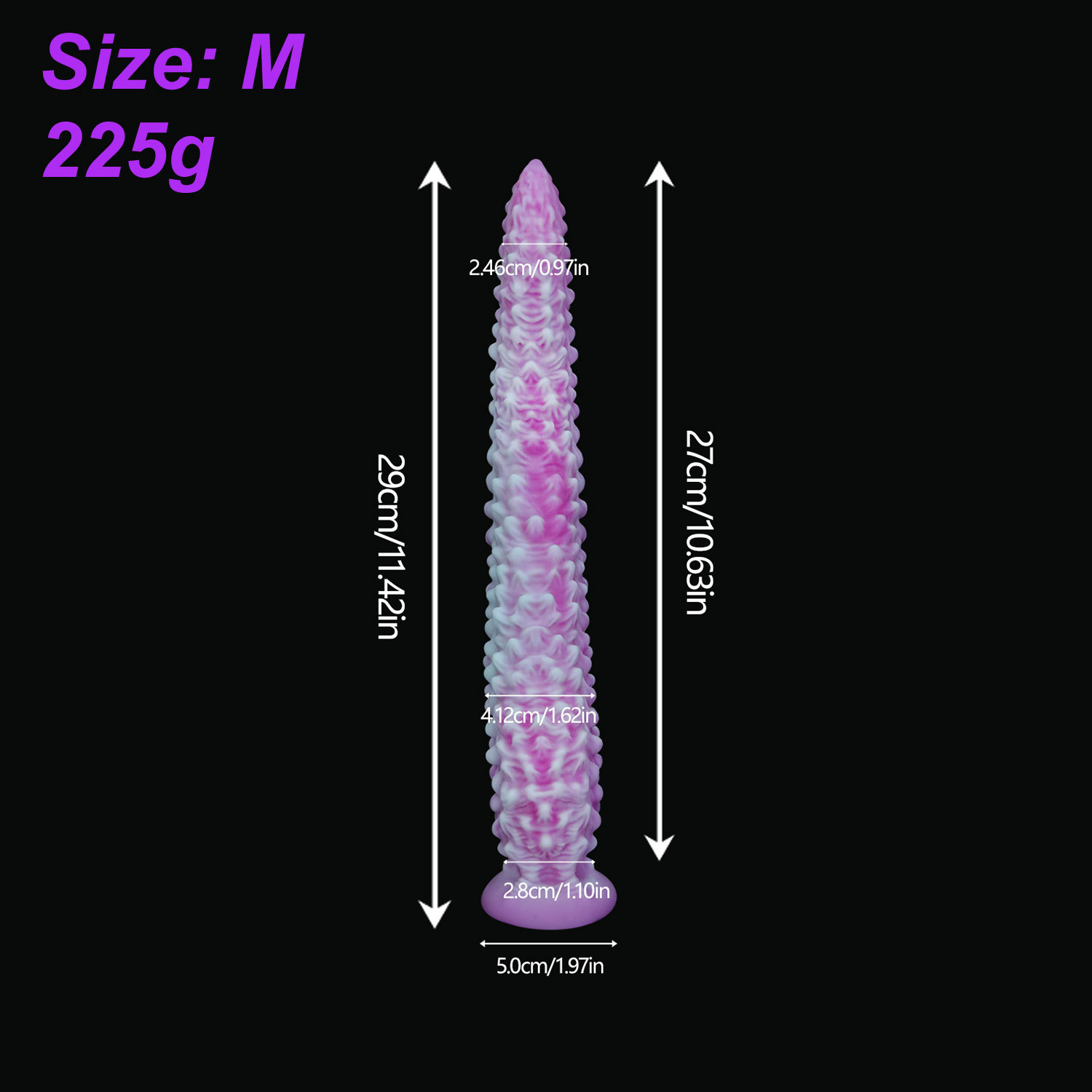 Octopus Tail Silicone Anal Plug with Suction Cup – Soft, Body-Safe, 4 Sizes Available