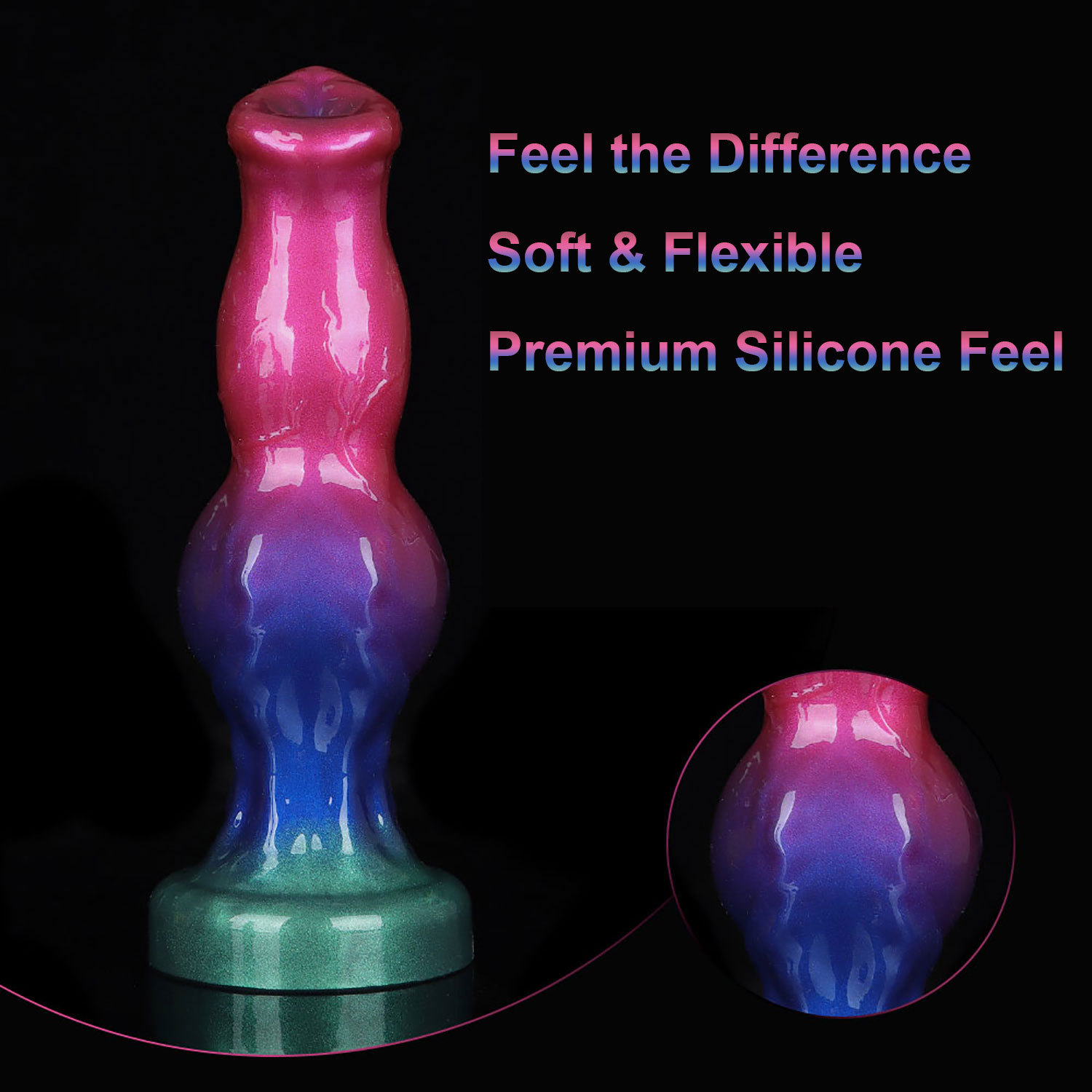 Pearlescent Alien Silicone Dildo – 8.66” Fantasy Design with Knot Detail, Soft & Body-Safe