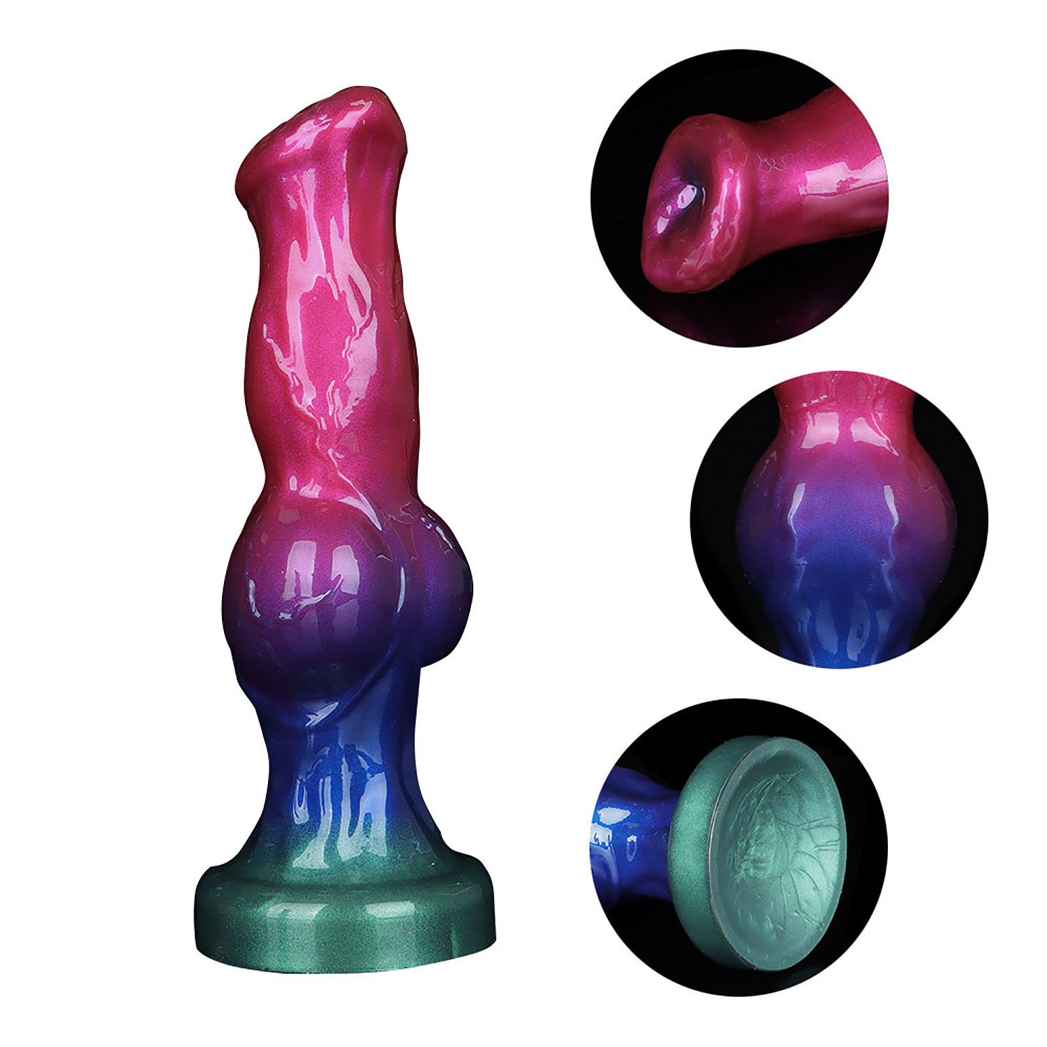 Pearlescent Alien Silicone Dildo – 8.66” Fantasy Design with Knot Detail, Soft & Body-Safe
