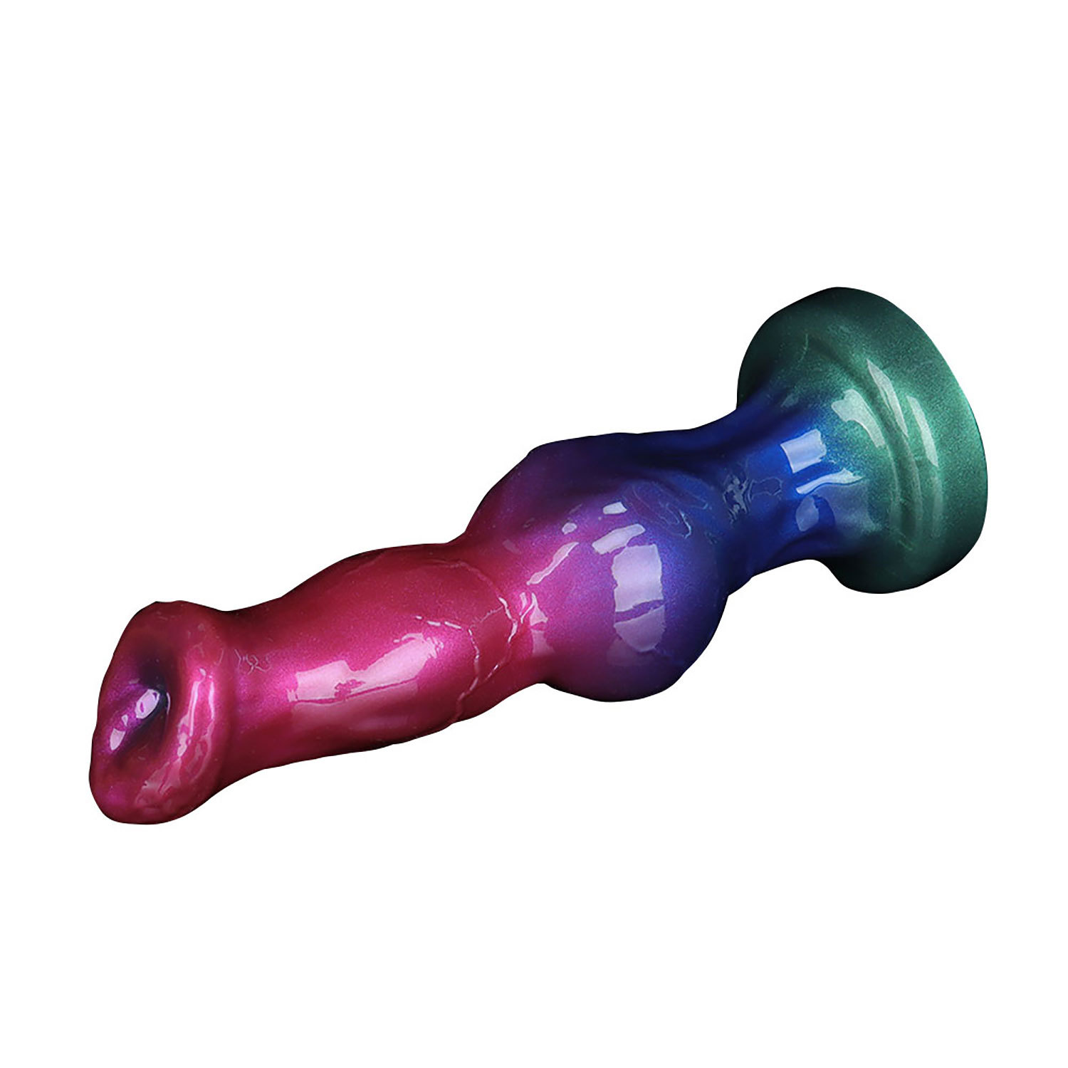 Pearlescent Alien Silicone Dildo – 8.66” Fantasy Design with Knot Detail, Soft & Body-Safe