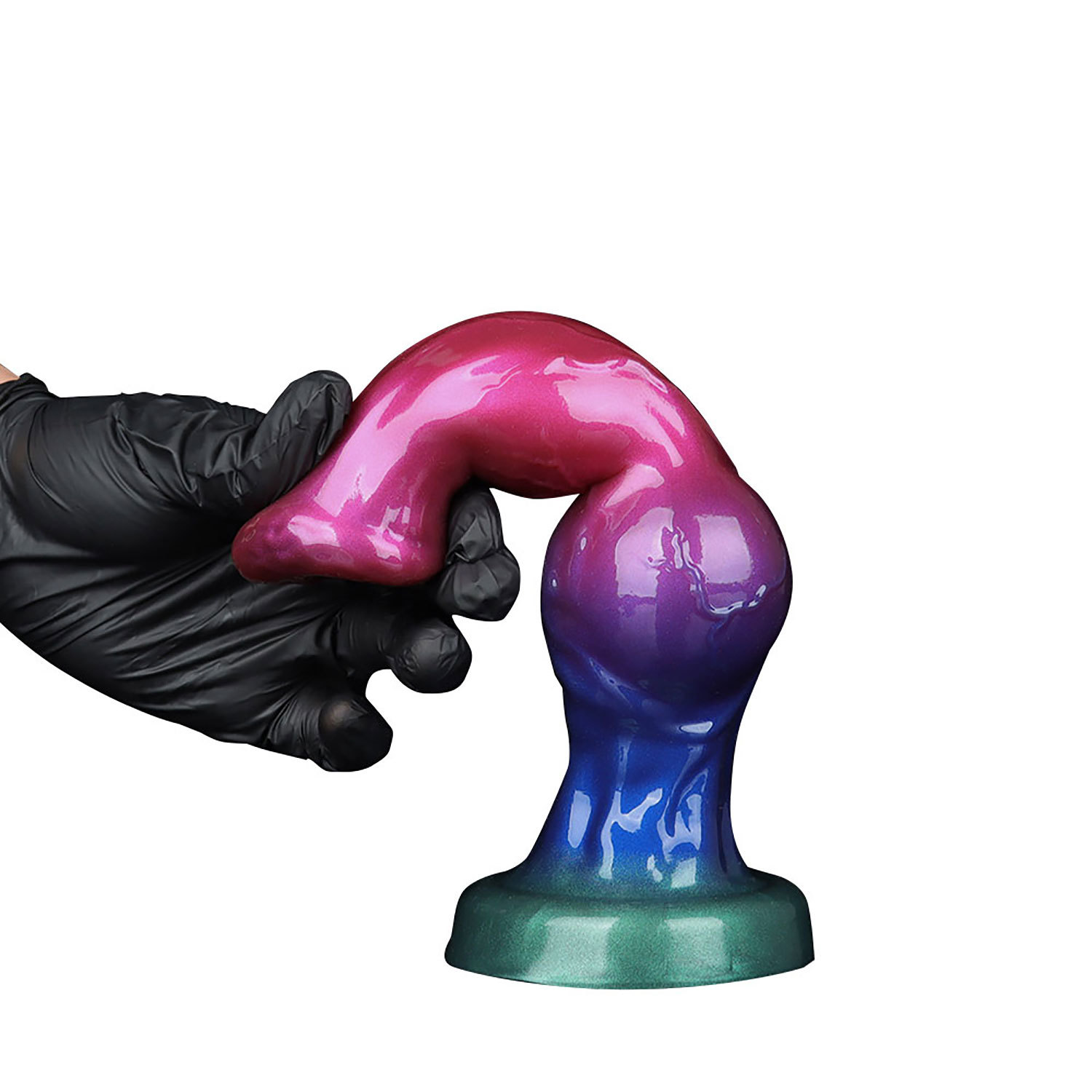 Pearlescent Alien Silicone Dildo – 8.66” Fantasy Design with Knot Detail, Soft & Body-Safe