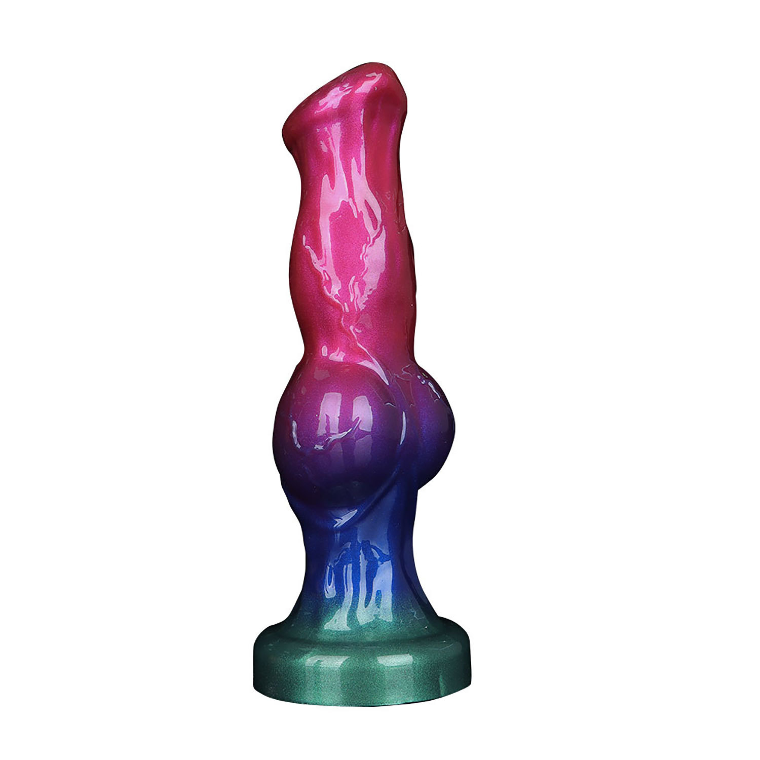 Pearlescent Alien Silicone Dildo – 8.66” Fantasy Design with Knot Detail, Soft & Body-Safe