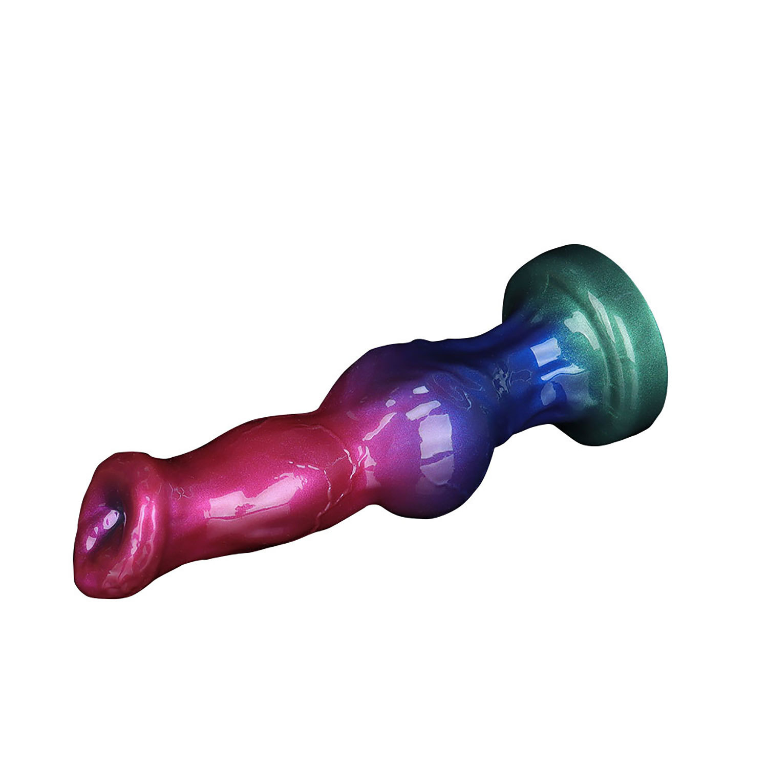 Pearlescent Alien Silicone Dildo – 8.66” Fantasy Design with Knot Detail, Soft & Body-Safe