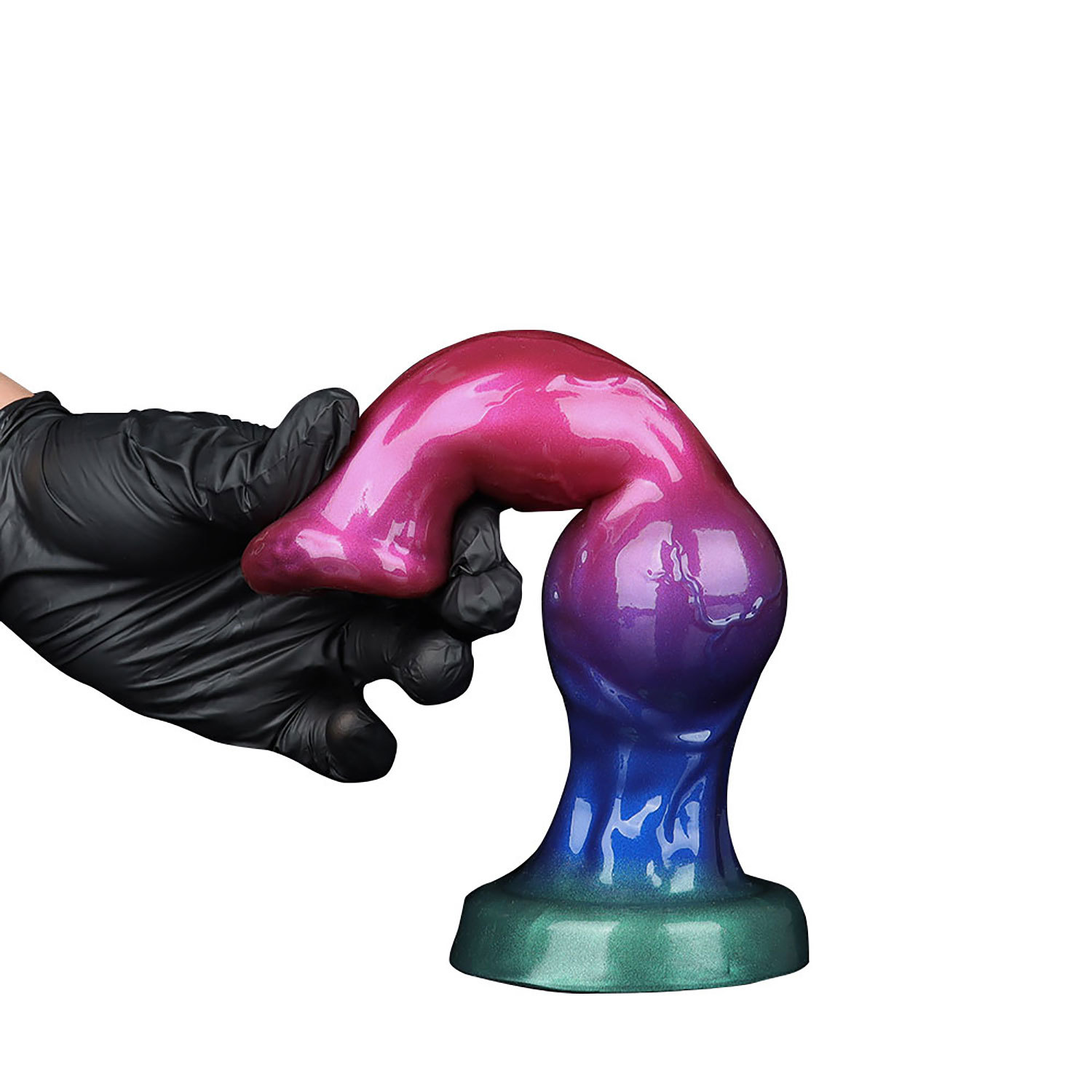 Pearlescent Alien Silicone Dildo – 8.66” Fantasy Design with Knot Detail, Soft & Body-Safe