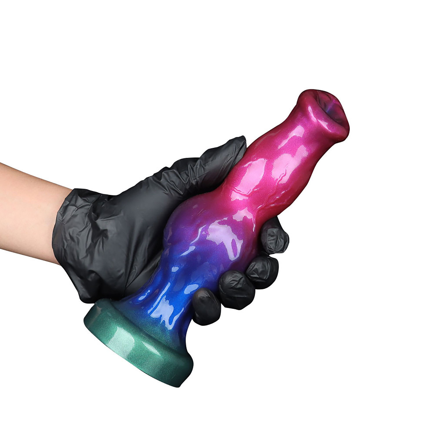 Pearlescent Alien Silicone Dildo – 8.66” Fantasy Design with Knot Detail, Soft & Body-Safe