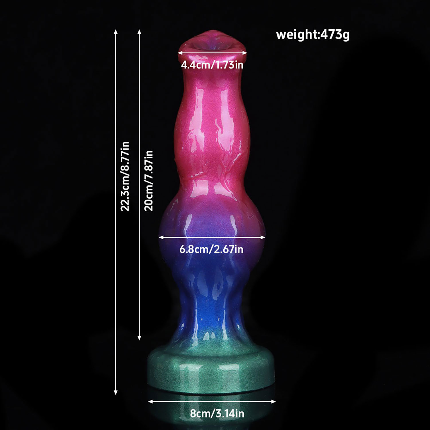 Pearlescent Alien Silicone Dildo – 8.66” Fantasy Design with Knot Detail, Soft & Body-Safe