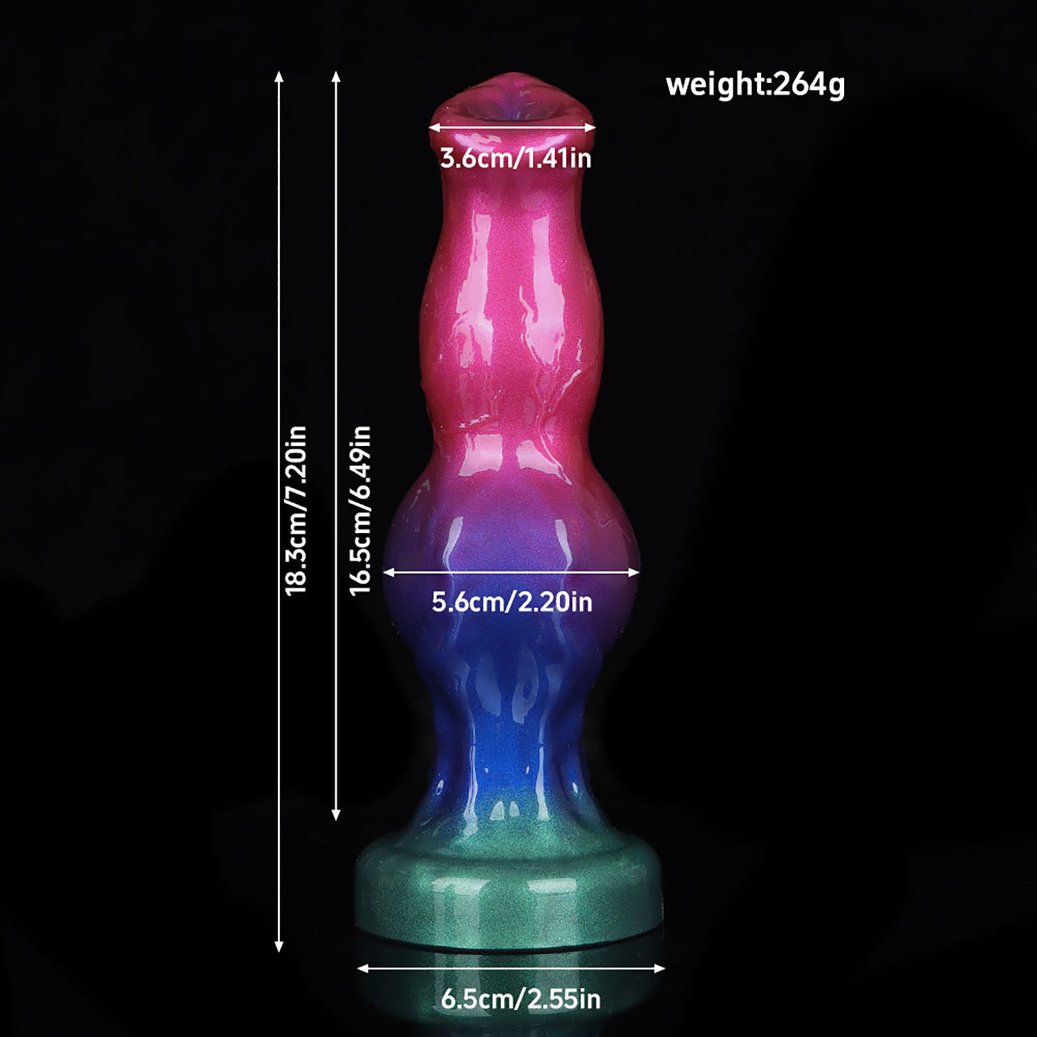 Pearlescent Alien Silicone Dildo – 8.66” Fantasy Design with Knot Detail, Soft & Body-Safe