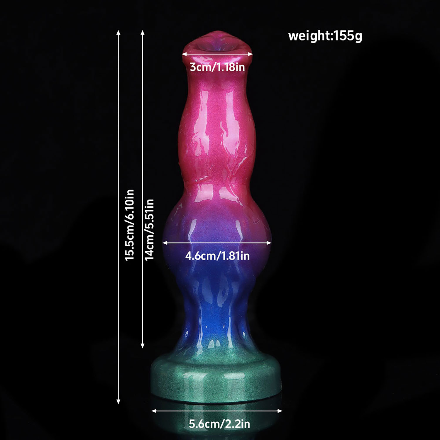Pearlescent Alien Silicone Dildo – 8.66” Fantasy Design with Knot Detail, Soft & Body-Safe