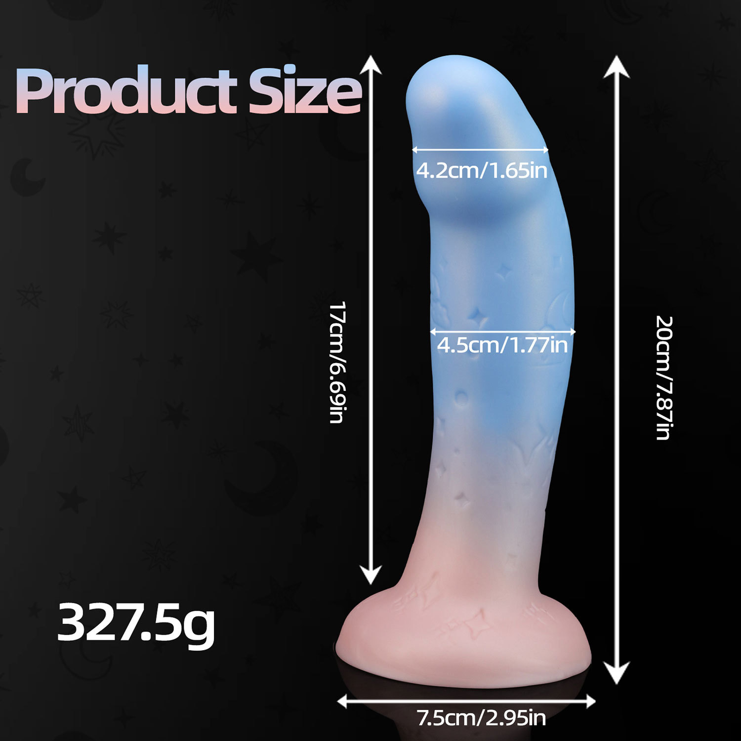 Rainbow Star Dildo – Medical Grade Silicone Textured Pleasure Toys (7.87inch)