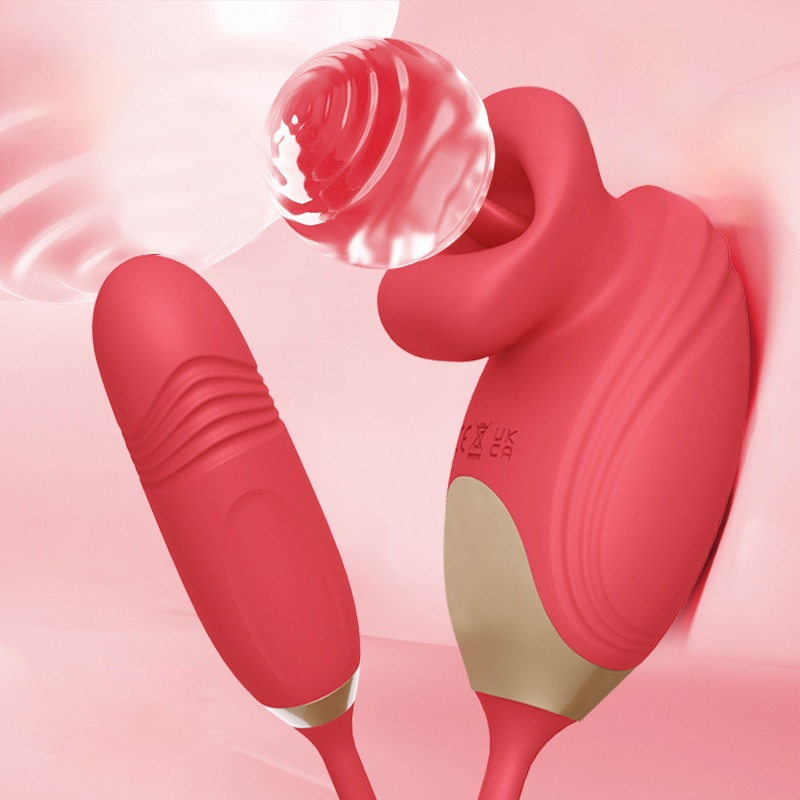 2-in-1 Clitoral Suction & Thrusting Vibrator – Realistic Lip Design, 10 Modes, Quiet & Waterproof