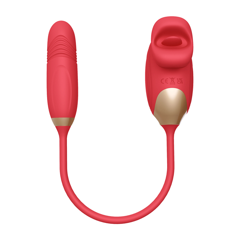 2-in-1 Clitoral Suction & Thrusting Vibrator – Realistic Lip Design, 10 Modes, Quiet & Waterproof