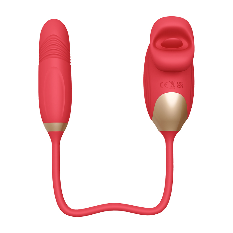2-in-1 Clitoral Suction & Thrusting Vibrator – Realistic Lip Design, 10 Modes, Quiet & Waterproof
