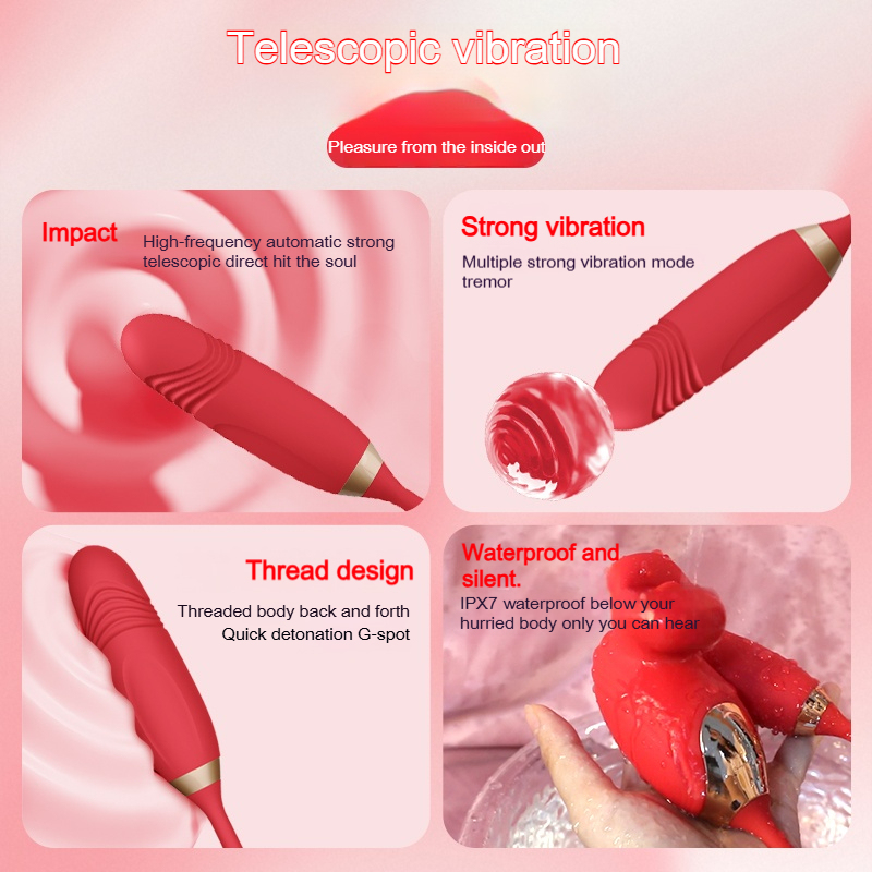 2-in-1 Clitoral Suction & Thrusting Vibrator – Realistic Lip Design, 10 Modes, Quiet & Waterproof