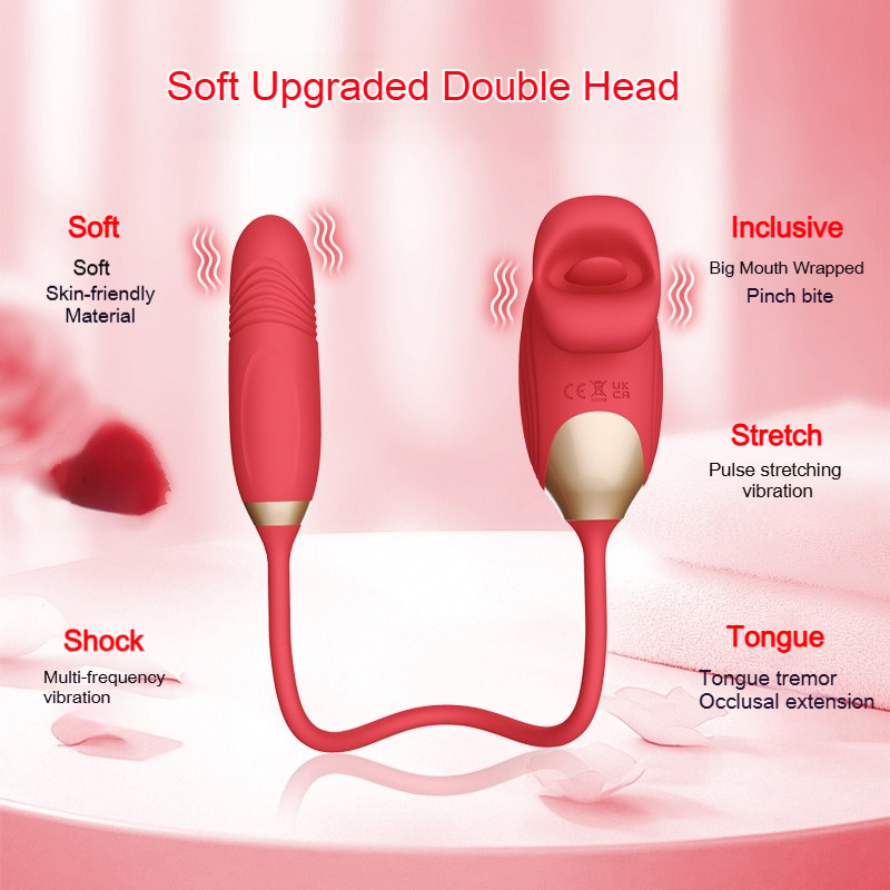 2-in-1 Clitoral Suction & Thrusting Vibrator – Realistic Lip Design, 10 Modes, Quiet & Waterproof