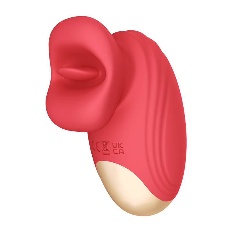 10 Modes Tongue Vibrator with Realistic Lips – Quiet Waterproof Clitoral Stimulator, Magnetic Charging, Red