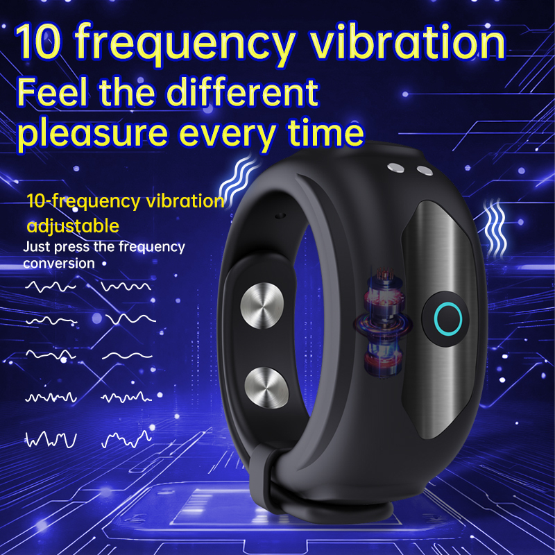 Smart Adjustable Vibrating Cock Ring – Rechargeable Silicone Performance Ring with 10 Modes