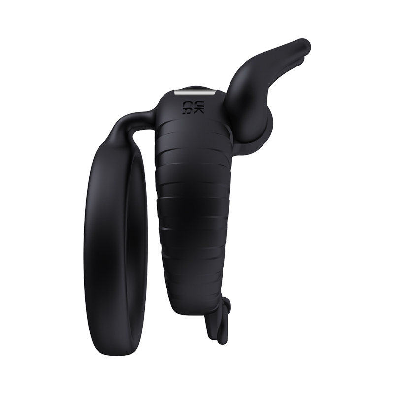 Ox Horn Style Double Cock Ring with Vibration – Rechargeable Silicone Delay Ring for Enhanced Performance