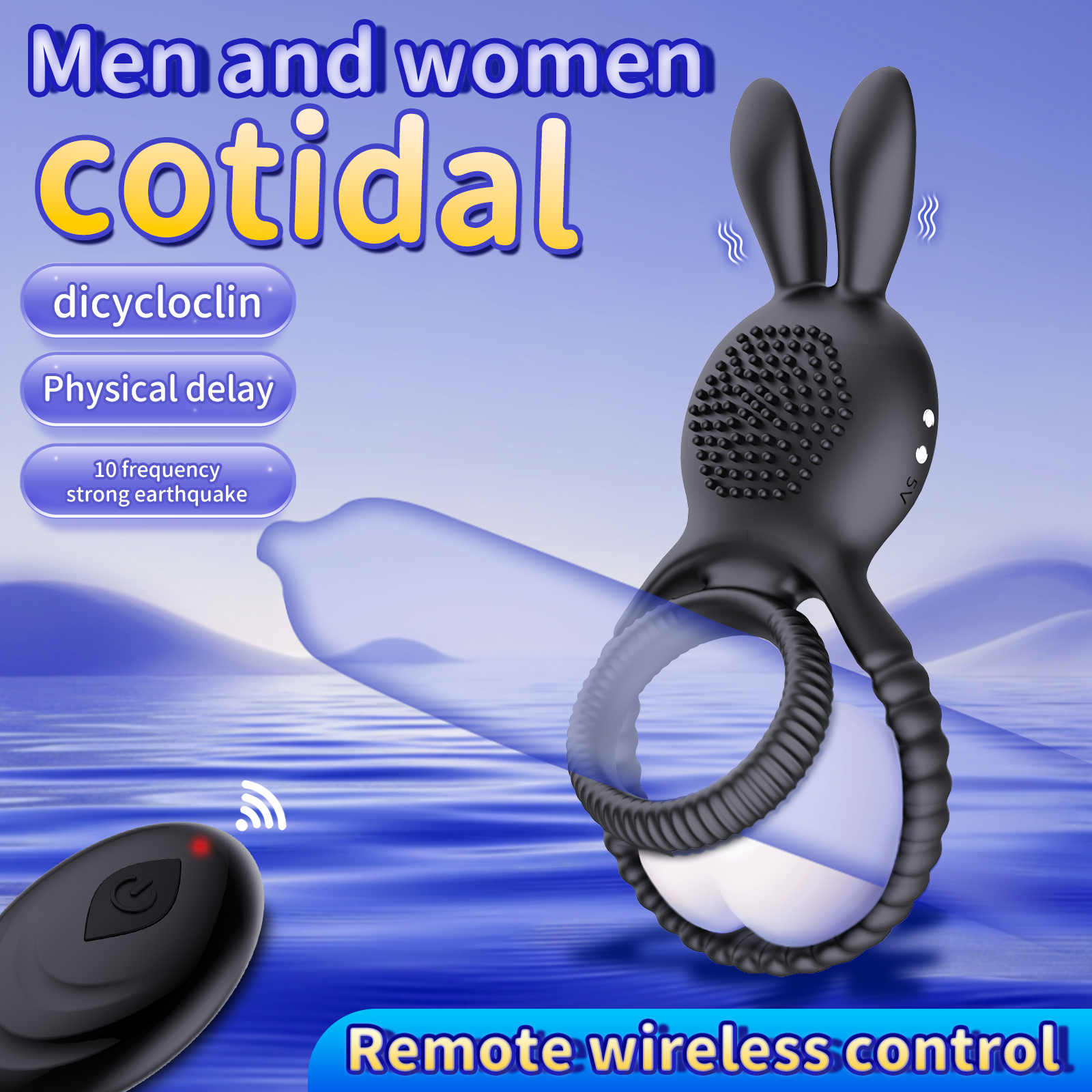 10 Function Silicone Vibrating Couples Ring – Wireless Remote, Dual Pleasure Stimulator for Him & Her