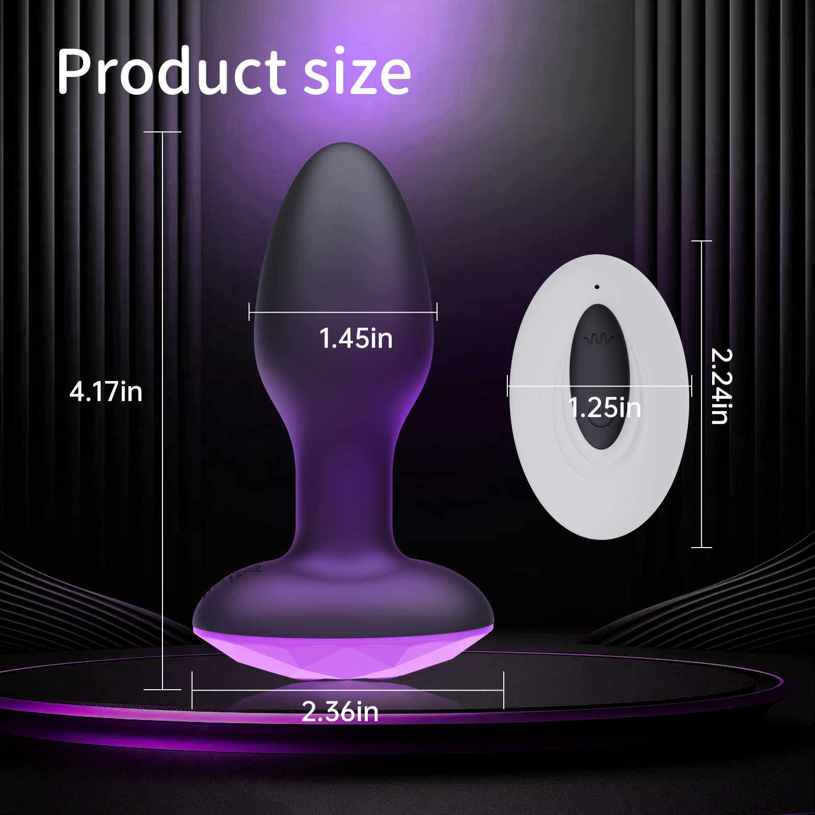 Rechargeable Remote Control Vibrating Butt Plug 4.1" – 10 Modes, 360° Rotation, Waterproof Silicone Anal Massager for Men & Women