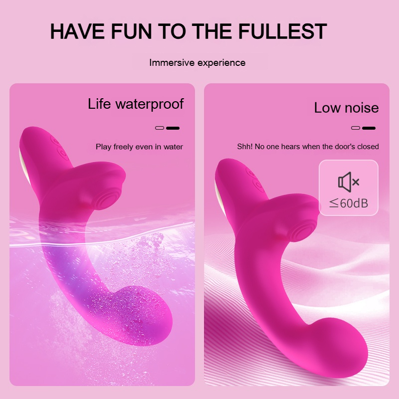 Rose Red Silent G-Spot Vibrator – Dual Stimulation Clitoral & G Spot Massager, 10 Modes, Rechargeable Waterproof